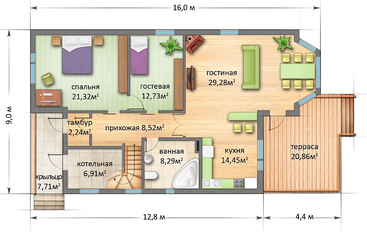 Комплект каркаса Кестеньга-2, 231 кв.м