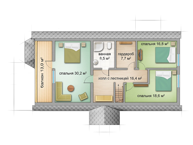 Комплект каркаса Кестеньга, 234 кв.м